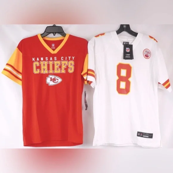 Lot of 2x NWT [Nike] & [NFL] Kansas City Chiefs NFL Jersey & Shirt Youth L 14/16 - Picture 5 of 13